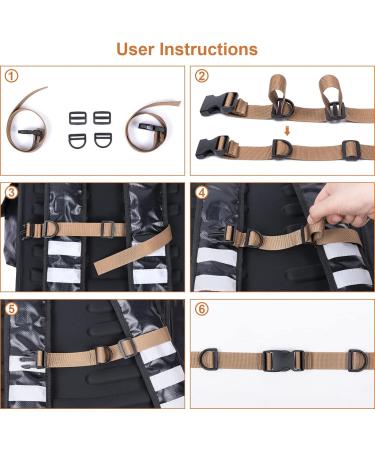 Oziral Backpack Chest Strap 2 Pack - Heavy Duty Adjustable Sternum Strap with 10 Zipper Pulls - Khaki - Buy Online on GoSupps.com