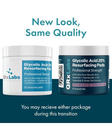 Glycolic Acid 20% Resurfacing Pads for Face & Body with Vitamins B5, C & E - Exfoliates Skin, Reduces Fine Lines & Wrinkles - Peel Pads - Buy Online on GoSupps.com