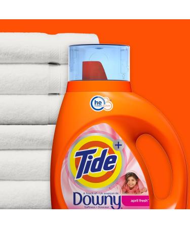 Tide Plus A Touch of Downy Liquid Laundry Detergent - April Fresh 84 fl oz | 59 Loads | HE Compatible - Best International Shipping Rates - Buy Online on GoSupps.com