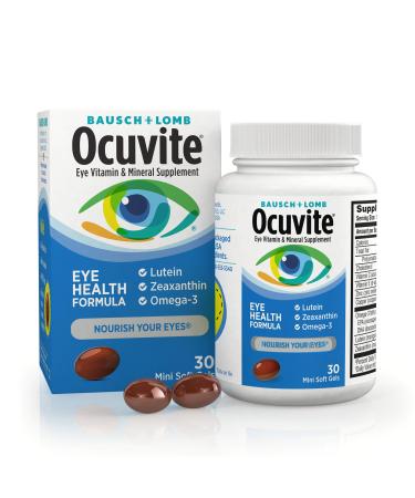 Ocuvite Eye Health Lutein & Zeaxanthin Supplement Eye Vitamin with Antioxidant Vitamin D C E & Omega-3 Helps Protect Eye Health 30 Softgels 30 Count (Pack of 1)