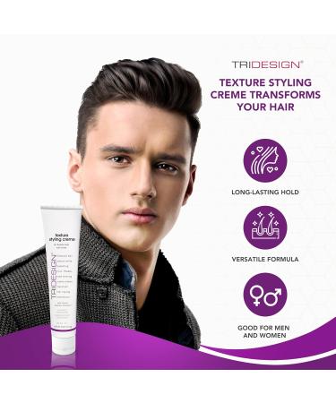 TRIDESIGN Texture Styling Creme - Anti-Frizz Hair Smoothing Cream for Men & Women | 6oz Hair Styling Product with Topical Nutrition Complex - Buy Online on GoSupps.com