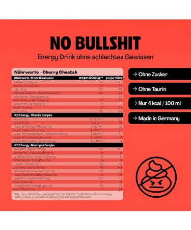 Holy Energy Gaming Booster 'Cherry Cheetah' - 50 Portions Focus Drink with Newcaff & Green Tea Extract | Vegan Cherry Flavor | Natural Fruit Aromas - Buy Online on GoSupps.com