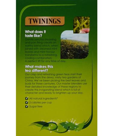 Twinings Mint Green Tea - 20 Tea Bags, 20 Count - Refreshing Mint Flavor - Buy Online on GoSupps.com