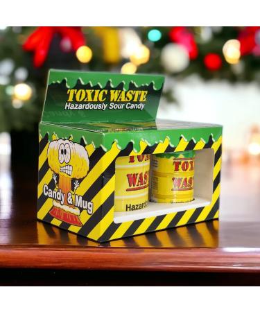 Toxic Waster Hazardously Sour Candy Ceramic Mug & Sour Candies 42g Xmas Gift PK - Buy Online on GoSupps.com