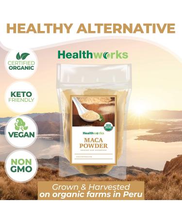 Healthworks Maca Powder Raw - 32oz | Certified Organic Flour for Keto, Vegan, Non-GMO | Premium Peruvian Origin for Breakfast, Smoothies, Baking & Coffee - Buy Online on GoSupps.com