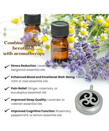 ANA & HANA Mindful Breathing Necklace | Essential Oil Diffuser Pendant for Anxiety Relief Stress Reduction Meditation Aromatherapy & Better Sleep - International Shipping Available - Buy Online on GoSupps.com