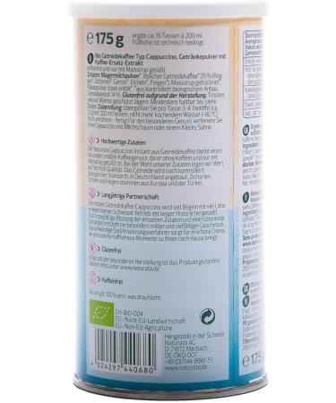  Naturata Naturata Organic Cappuccino Instant Coffee 175 g - Buy Online on GoSupps.com