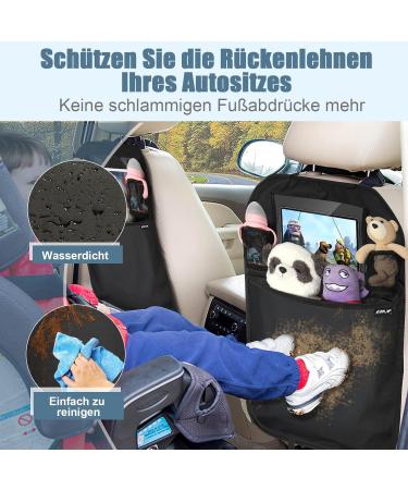 Ezilif Backrest Protection for Cars | Waterproof Car Seat Organizer for Kids | 2-Piece Kick-Mat with Tablet Pocket - Buy Online on GoSupps.com