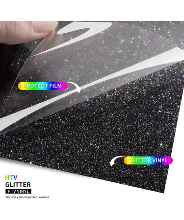 TransWonder Black Glitter HTV 12inx5ft - Sparkling Heat Transfer Vinyl for Cricut - Perfect for Father's Day Gifts - Buy Online on GoSupps.com