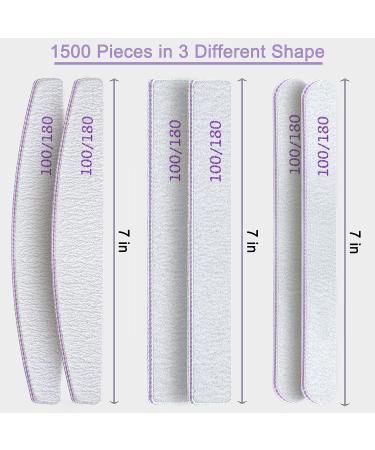 150 Pieces Professional Nail Files - Double Sided 100/180 Grit Emery Boards for Home and Salon Use - Nail Buffers for Natural Nails - 3 Styles Available - Buy Online on GoSupps.com