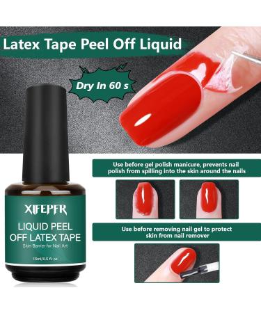 XIFEPFR Gel Nail Polish Remover Kit - 2 Pack | Professional Quick Remove, No Soaking Needed | Includes Latex Tape, Peel Off Liquid & Manicure Tools - Buy Online on GoSupps.com