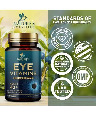Eye Vitamins & Mineral Supplement - Lutein Zeaxanthin Bilberry Zinc for Macular Health & Dry Eyes - Non-GMO - 60 Capsules - Buy Online on GoSupps.com