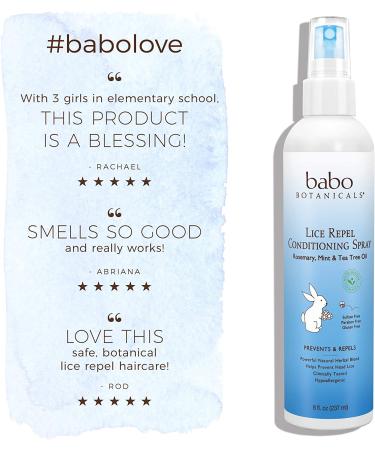 Babo Botanicals Lice Repel Conditioning Spray 8 oz - Natural Protection for Kids - Buy Online on GoSupps.com