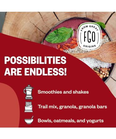 FGO Organic Goji Berries - Large & Chewy - Lab-Tested - 32oz Resealable Bag - 100% Raw from Ningxia - 2lb Pack - Buy Online on GoSupps.com