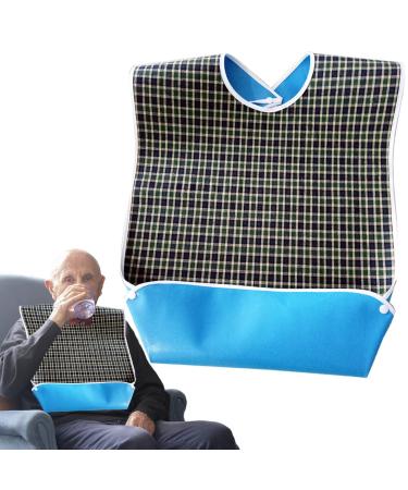 Adult Bibs for Eating | Feeding Bib Reusable with Crumb Catcher Stylish Adult Clothing Protectors for Women and Elderly Adults Senior Citizens Nursing Home Friendly Kumprohu Green