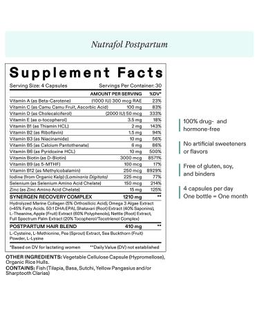 Nutrafol Postpartum Hair Growth Supplement for Thicker, Stronger Hair - Breastfeeding-friendly Ingredients - 1-Month Supply (120 Count) - Buy Online on GoSupps.com