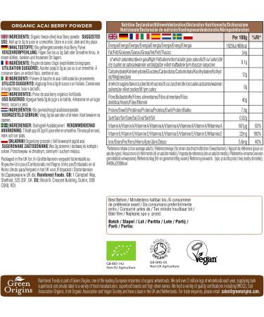 Organic Acai Berry Powder 400g - Pure Rainforest Foods - Pack of 1 - Buy Online on GoSupps.com