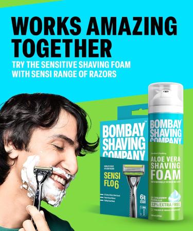 Sensitive Shaving Foam with Aloe Vera & Oats - 33% Extra 266 ml | Pack of 1 - International Shipping Available - Buy Online on GoSupps.com