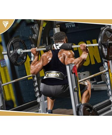 RDX Leather Weight Lifting Belt 4 & 6 - Adjustable Powerlifting Training Belt for Men & Women - Padded Strength Fitness Belt 2XL (39-44 Inch) - Black & Gold - Buy Online on GoSupps.com
