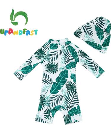 UPF 50+ Baby Boy Swimwear Set with Sun Hat | 2-3 Years | Leaf Print - Buy Online on GoSupps.com