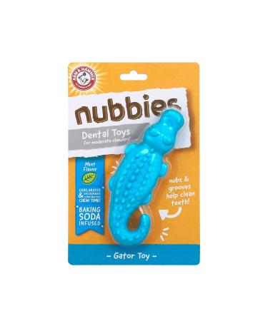 Arm & Hammer for Pets Nubbies Dental Toys - Chew Toy for Dogs, Nubbies Dog Dental Toys - Best Dog Chew Toy, Dental Dog Toys, Arm and Hammer Nubbies Toys for Dogs - Reduces Plaque & Tartar Buildup Gator 1-Pack