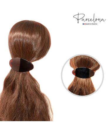 Parcelona French Oval XL Tortoise Shell Brown Celluloid Hair Clip Barrette - Buy Online on GoSupps.com