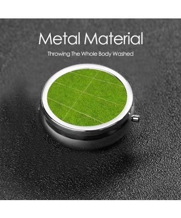 Buy Green Grassland Round Pill Box - 3 Compartments Portable Organizer for Travel Purse & Pocket - Ideal for Meds on the Go - Buy Online on GoSupps.com