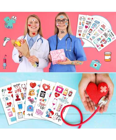 GeRRiT 10Pack Nurse Temporary Tattoos Sticker Medical Nurse Graduation Themed Decorations Future Pharmacist Pharmacy Stickers Temporary Tattoos for Graduation Adults Boys Girls Prizes Carnival - Buy Online on GoSupps.com