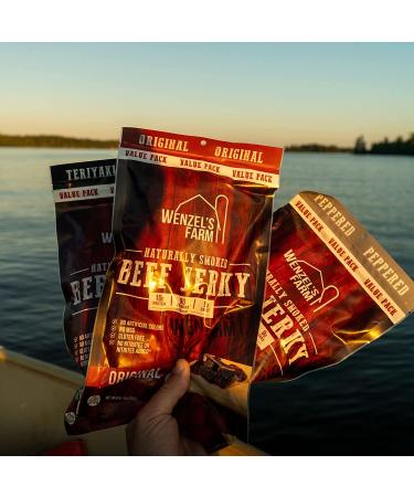 Wenzel's Farm Teriyaki Beef Jerky 10 oz Value Pack - Naturally Smoked, No MSG, Gluten Free - Buy Online on GoSupps.com