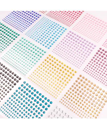 Self Adhesive Rhinestone Stickers - 2640 Pieces Face Gems for Makeup & DIY - 16 Sheets Bling Jewels Stickers - 4 Sizes & Colors Included - Buy Online on GoSupps.com