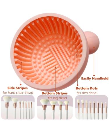 Silicone Makeup Brush Cleaning Mat & Scrubber Bowl - Easy Clean Spinner Washer Tool for Women & Girls (Pink) - International Shipping Available - Buy Online on GoSupps.com