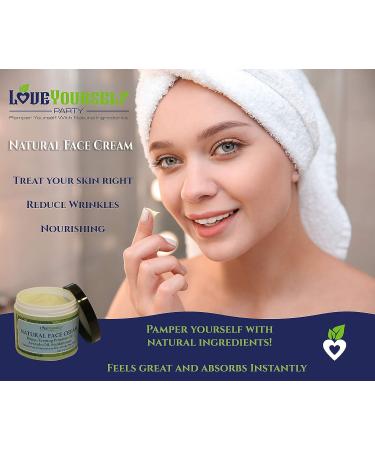 Love Yourself Party Natural Face Cream with Hemp, Frankincense, Evening Primrose Oil, and Avocado - Anti-Aging Moisturizer for Wrinkles - Buy Online on GoSupps.com