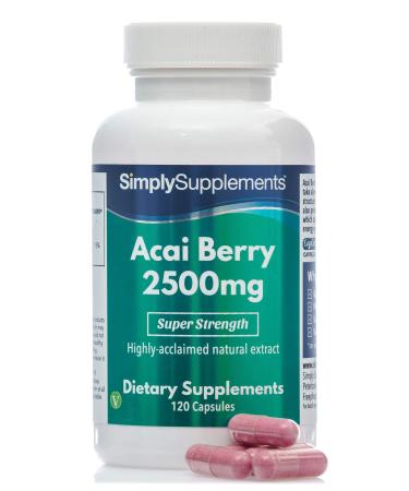 Acai Berry Capsules | 120 High Strength 2500mg Capsules | Vegan & Vegetarian Friendly | Manufactured in The UK