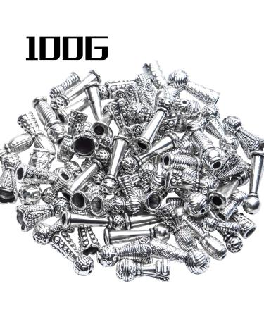 Tibetan Bead Caps 100g - Antique Silver Alloy Cone Flower Tassel End Caps for Jewelry Making - DIY Crafts - Buy Online on GoSupps.com