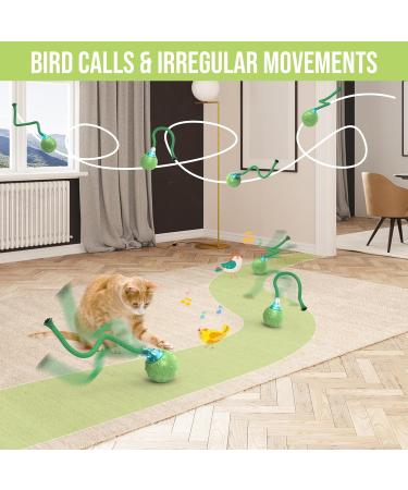 IOKHEIRA Interactive Cat Toy Cat Toys for Indoor Cats Adult Motion Activated Automatic Moving Ball Toy Electric Automatic Cat Toys with 2 Long Tail Teaser Suitable for All Floors and Carpets Green - Buy Online on GoSupps.com