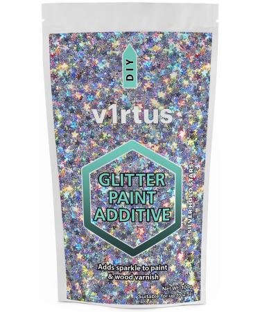 v1rtus | Glitter PAINT ADDITIVE - 100g / SILVER STARS HOLOGRAPHIC