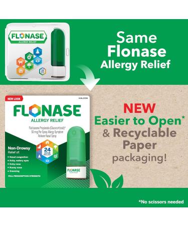 Flonase Allergy Relief Nasal Spray 24 Hour Non Drowsy Allergy Medicine Metered Nasal Spray - 60 Sprays 0.34 Fl Oz (Pack of 1) Spray - Buy Online on GoSupps.com