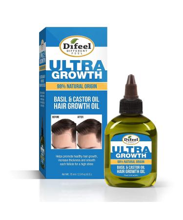 Difeel Men's Ultra Growth Basil & Castor Hair Oil 2.5 oz - Promotes Hair Growth & Thickness - Buy Online on GoSupps.com