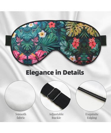 Hojas Tropicales Y Flores Print Double-Sided Eye Mask Soft and Light Blocking for Enhancing Sleep Quality - Buy Online on GoSupps.com