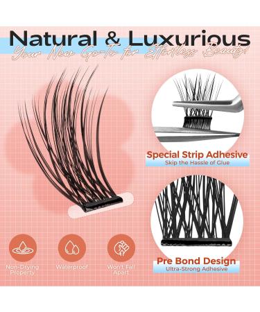 LASHVIEW Self Adhesive Eyelashes - D Curl Press On Lash Clusters Kit (10-16mm) | No Glue No Remover DIY Lash Extension - 78 Pcs with Applicator - Buy Online on GoSupps.com
