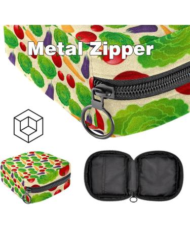 Shop Stylish Menstrual Bag with Zipper for Women & Girls - Fruit & Vegetable Design - International Shipping Available - Buy Online on GoSupps.com