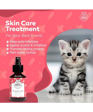 Catly Wound Care - Cat Care Spray - Skin Care For Cats: A Cat Ointment & Cat Paw Ointment - Spray for Cat First Aid Kit & Cat Care Supplies - Alternative To Liquid Bandage For Cats & Cat Cream 100ml - Buy Online on GoSupps.com