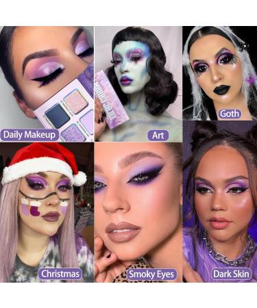 Afflano Cosmetics Afflano Lavender purple eyeshadow palette multichrome matte glossy purple highly pigmented easy to mix duochrome eyeshadow in pink purple for daily smoky goth makeup - Buy Online on GoSupps.com