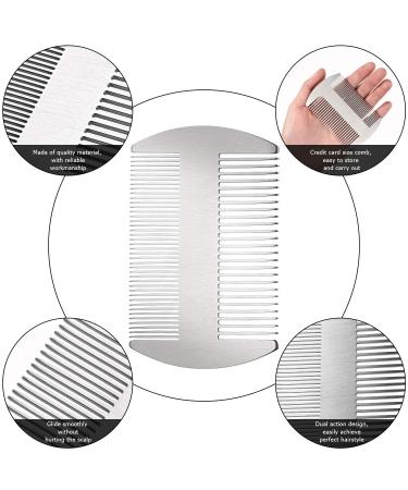 Silver Stainless Steel Wallet Comb Set - Dual Action Hair Styling and Cutting Comb (2 Pieces) - Buy Online on GoSupps.com