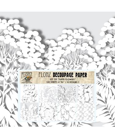 Decoupage Paper Pack (24 Sheets 6"x6") Paper Flowers # Vintage Styled Pattern Paper for Decoupage, Craft and Scrapbooking One - Buy Online on GoSupps.com