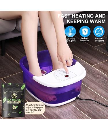 ECARBME Foot Spa Bath Massager with Heat, Bubbles, Vibration Massage, Jets, Tea Tree Oil Soak, Epsom Salt - Pedicure Spa with Infrared Light, 22 Rollers, Adjustable Temp - Violet - Buy Online on GoSupps.com