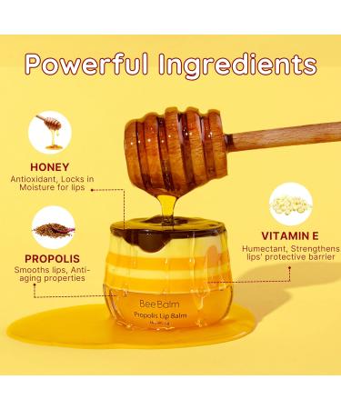 Original My Bee Balm Lip Balm - 2 pack Hydrating Balm Honey Pot for Dry Chapped & Cracked Lips - Enriched with Propolis Honey & Vitamin E - Soften Smooth & Reduce Lip Lines - Buy Online on GoSupps.com