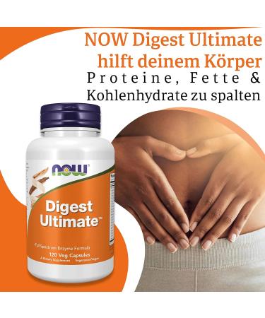 Now Foods Digest Ultimate - Vegan Digestive Enzymes 120 Capsules Soy Free Gluten Free Non-GMO Laboratory Tested - Buy Online on GoSupps.com