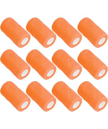 12Pcs Natural Latex Elastic Self Adhesive Bandage Wrap for Cows Dogs Horses - 10cm (Orange) - Buy Online on GoSupps.com