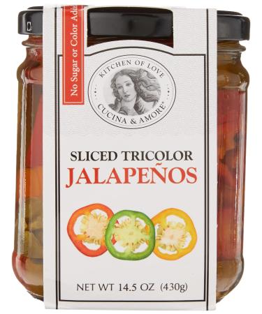Cucina & Amore Sliced Tricolor Jalapeos, 14.5 Ounce